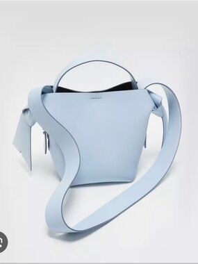 Acne Studios Mini Musubi Light Blue Purple Leather Crossbody Bag